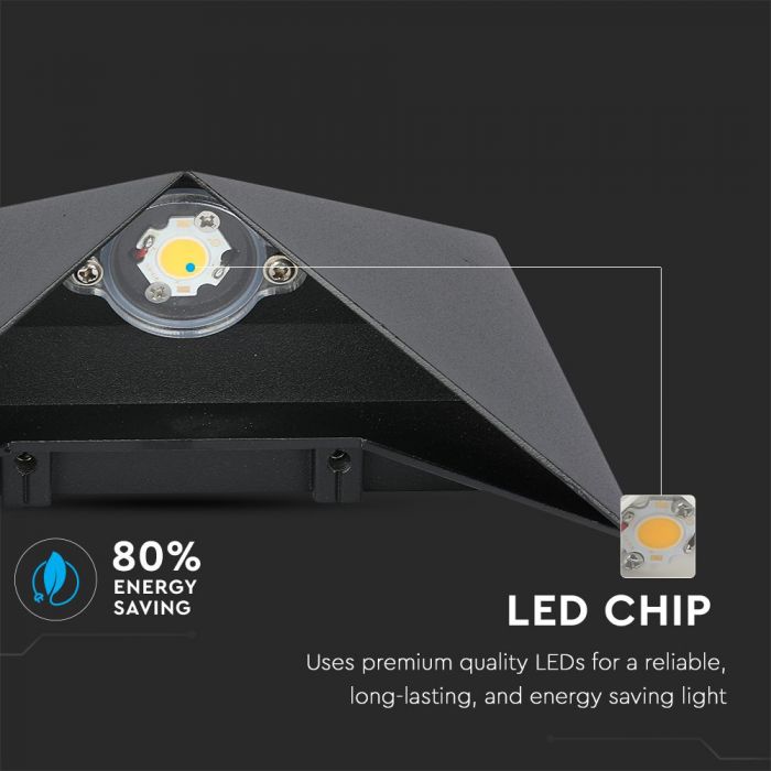 5W(645Lm) LED Fasādes gaismeklis, IP65, V-TAC, neitrāli balta gaisma 4000K