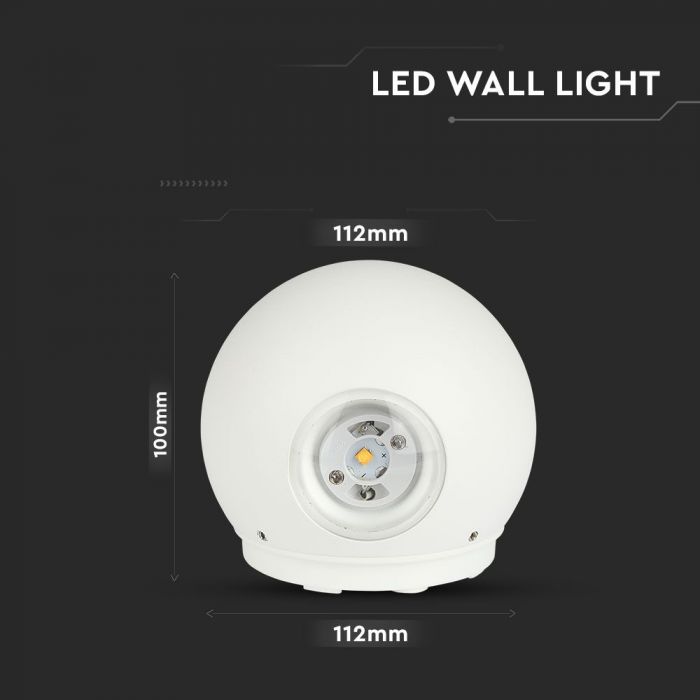 4W(450Lm) LED Fasādes gaismeklis, divu virzienu, IP65, V-TAC, silti balta gaisma 3000K