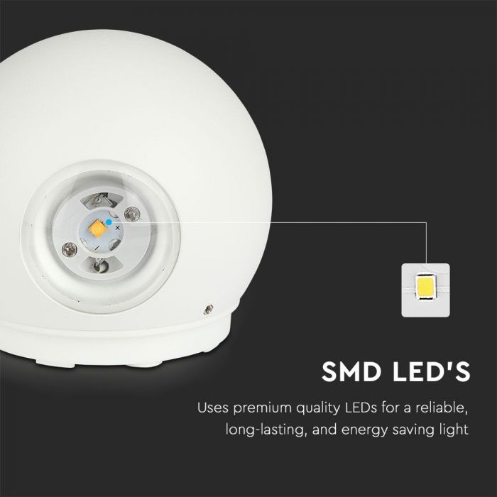 4W (450Lm) LED-fassaadivalgusti, kahesuunaline, IP65, V-TAC, soe valge valgus 3000K