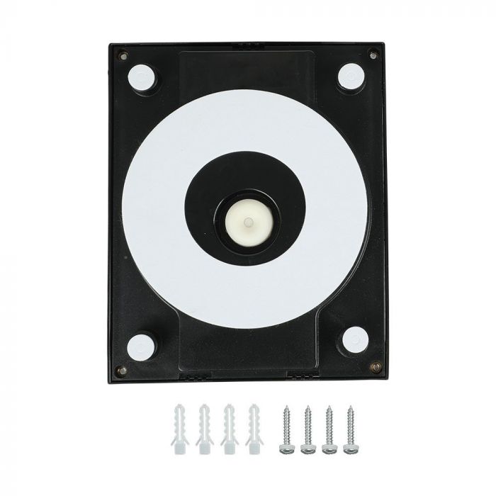 12W(1350Lm) LED sienas gaismeklis, V-TAC, IP65, melns, silti balta gaisma 3000K