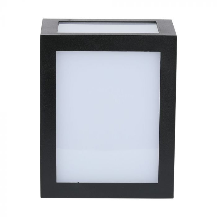 12W(750Lm) LED-fasadarmatur, V-TAC, IP65, svart, fyrkantig, kallvit 6400K