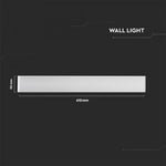 17W(2300Lm) LED Wall lamp, V-TAC, IP44, white, warm white light 3000K