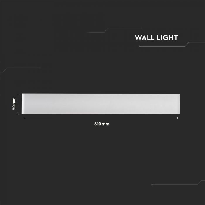 17W(2300Lm) LED Wall lamp, V-TAC, IP44, white, warm white light 3000K