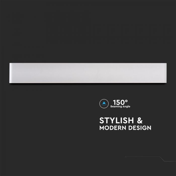 17W(2300Lm) LED Sienas gaismeklis, V-TAC, IP44, balts, silti balta gaisma 3000K