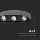 6W(630Lm) LED-fasadarmatur, V-TAC, IP65, svart, neutralvit 4000K