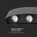 6W(630Lm) LED-fasadarmatur, V-TAC, IP65, svart, neutralvit 4000K