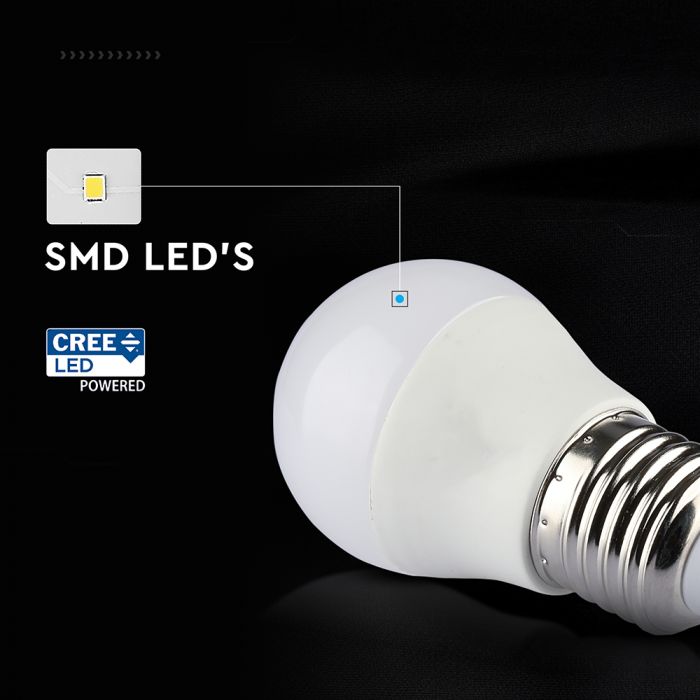 E27 6.5W(600Lm) LED Spuldze, V-TAC, IP20, silti balta gaisma 3000K