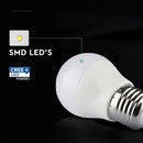 E27 6.5W(600Lm) LED Spuldze, V-TAC, IP20, silti balta gaisma 3000K