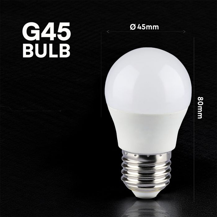 E27 6.5W(600Lm) LED Spuldze, V-TAC, IP20, G45, neitrāli balta gaisma 4000K
