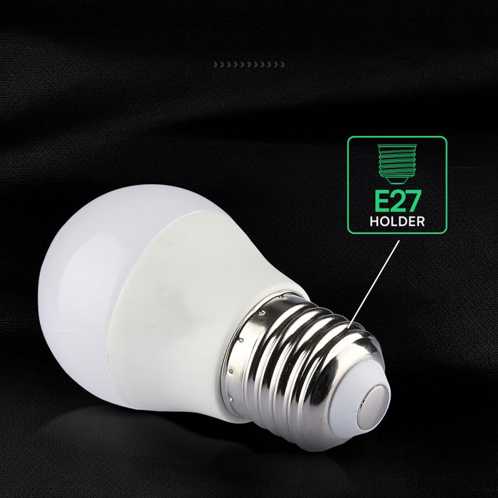 E27 6.5W(600Lm) LED Spuldze, V-TAC, IP20, G45, neitrāli balta gaisma 4000K