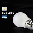 E27 6.5W(600Lm) LED Spuldze, V-TAC, IP20, G45, neitrāli balta gaisma 4000K