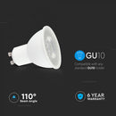 GU10 7.5W(610Lm) LED lamp, 38°, V-TAC, CREE LED, IP20, soe valge valgus 3000K