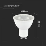 GU10 7.5W(610Lm) LED Spuldze, V-TAC, IP20, neitrāli balta gaisma 3000K