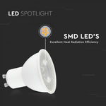 GU10 7.5W(610Lm) LED Spuldze, V-TAC, IP20, neitrāli balta gaisma 3000K