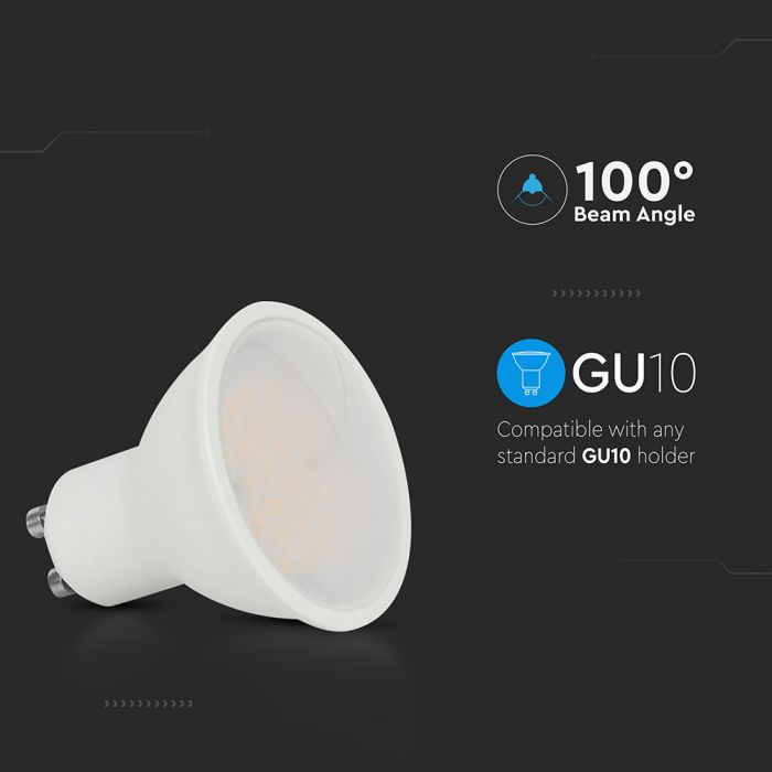 GU10 10W(1000Lm) LED Spuldze, V-TAC, IP20, silti balta gaisma 3000K