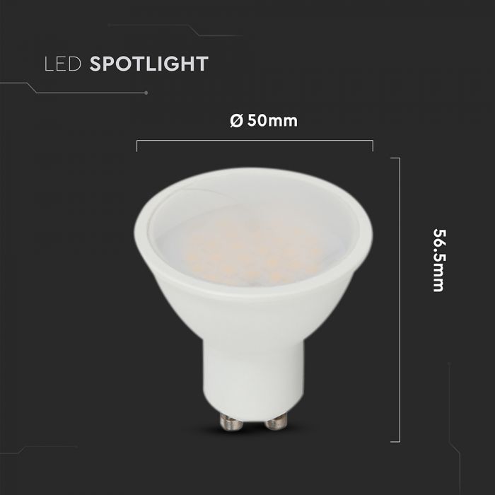 GU10 10W(1000Lm) LED spuldze, 100°, V-TAC, CREE LED, IP20, silti balta gaisma 3000K