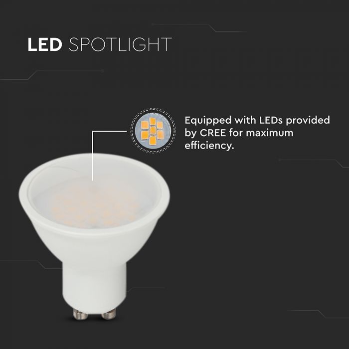 GU10 10W(1000Lm) LED spuldze, 100°, V-TAC, CREE LED, IP20, neitrāli balta gaisma 4000K