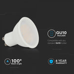 GU10 10W(1000Lm) LED spuldze, 100°, V-TAC, CREE LED, IP20, neitrāli balta gaisma 4000K