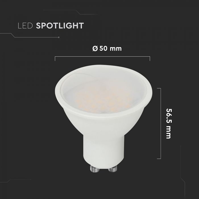 GU10 10W(1000Lm) LED Spuldze, V-TAC, IP20, auksti balta gaisma 6500K
