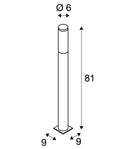 Накладной светодиодный светильник MAX 15W E27 BIG NAILS 80, нержавеющая сталь, IP44