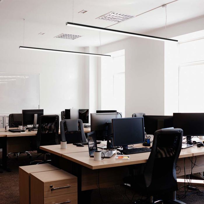 40W(4300Lm) 120 cm LED-linjär armatur, V-TAC, IP20, svart, neutralvit 4000K