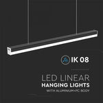 40W(4300Lm) 120 cm LED-linjär armatur, V-TAC, IP20, svart, neutralvit 4000K