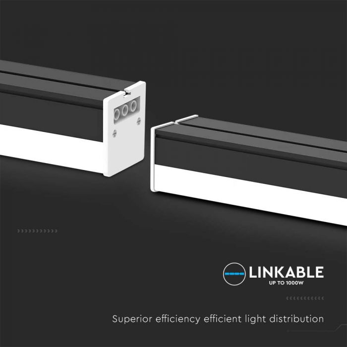 40W(4300Lm) 120 cm LED-linjär armatur, V-TAC, IP20, svart, neutralvit 4000K