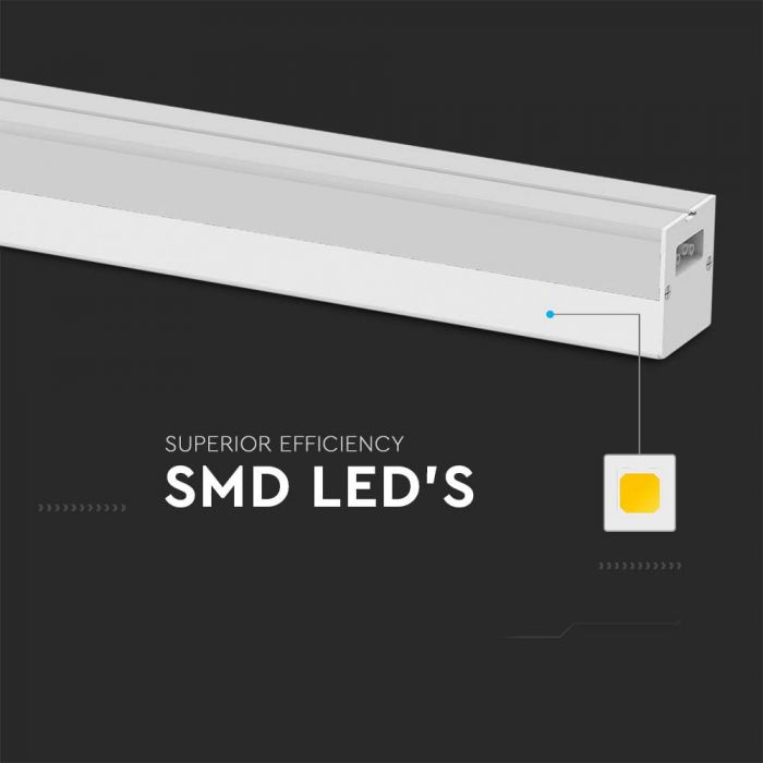 40W(4300Lm) 120 cm LED iekarams lineārais gaismeklis, V-TAC, IP20, auksti balta gaisma 6500K