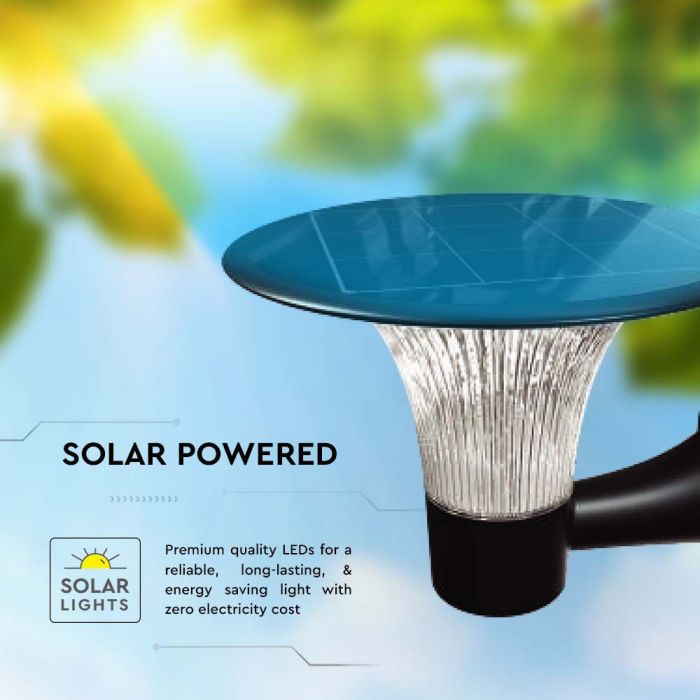 15W(1900Lm) 84 LED solārais gaismeklis, V-TAC, IP65,  3.2V LifePO4 6000mAh Battery, melns, 6000K+4000K