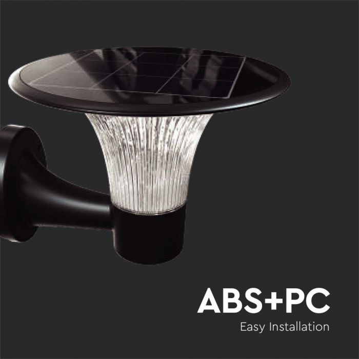 15W(1900Lm) 84 LED saules gaismeklis, V-TAC, IP65,  3.2V LifePO4 6000mAh Battery, melns, 6000K+4000K