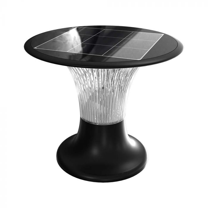 15W(2200Lm) LED solārais gaismeklis, V-TAC, IP65,  3.2V LifePO4 6000mAh Battery,melns,  6000K+4000K