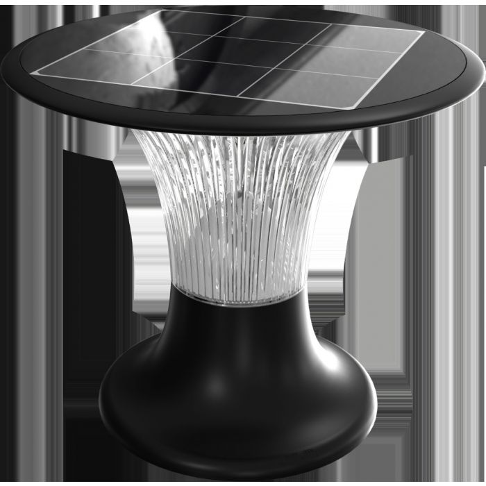 15W(2200Lm) LED Solar Luminaire, V-TAC, IP65, 3.2V LifePO4 6000mAh Battery, black, 6000K+4000K