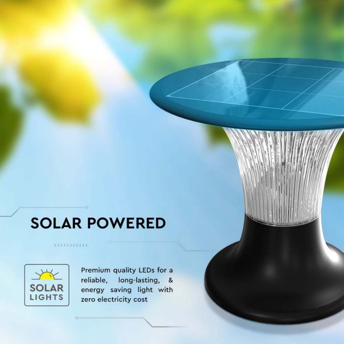 15W(2200Lm) LED solārais gaismeklis, V-TAC, IP65,  3.2V LifePO4 6000mAh Battery,melns,  6000K+4000K