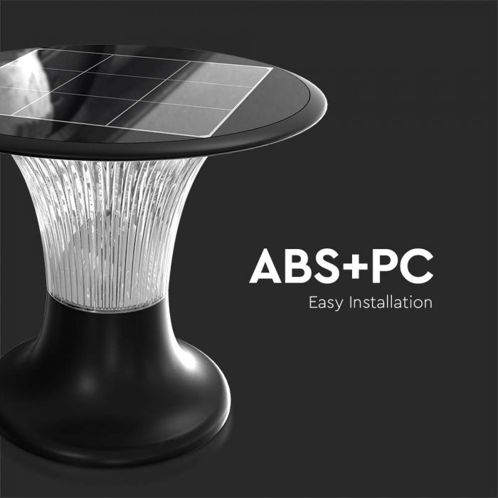 15W(2200Lm) LED Solar Luminaire, V-TAC, IP65, 3.2V LifePO4 6000mAh Battery, black, 6000K+4000K