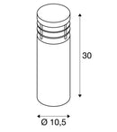 MAX 20W E27 VAP SLIM 30 uz virsmas montējams LED gaismeklis, tērauda, IP44