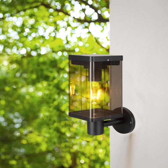 2.5W(150Lm) LED solārais fasādes gaismeklis ar E27 spuldzi, IP54, silti balta gaisma 3000K