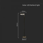 2W(120Lm) LED-solarmatur, IP54, V-TAC, svart, varmvitt ljus 3000K