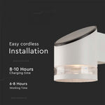 0.55W(70Lm) LED solārais fasādes gaismeklis ar mikroviļņu sensoru, IP44, V-TAC, balts,  121x90x112.5mm, silti balta gaisma 3000K