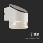 0.55W(70Lm) LED solārais fasādes gaismeklis ar mikroviļņu sensoru, IP44, V-TAC, balts,  121x90x112.5mm, silti balta gaisma 3000K