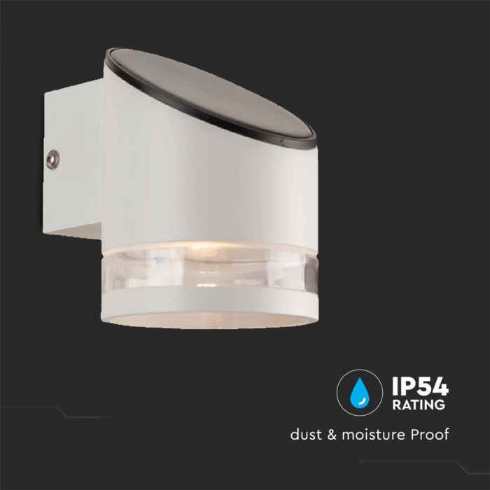 0.55W(70Lm) LED solārais fasādes gaismeklis ar mikroviļņu sensoru, IP44, V-TAC, balts,  121x90x112.5mm, silti balta gaisma 3000K