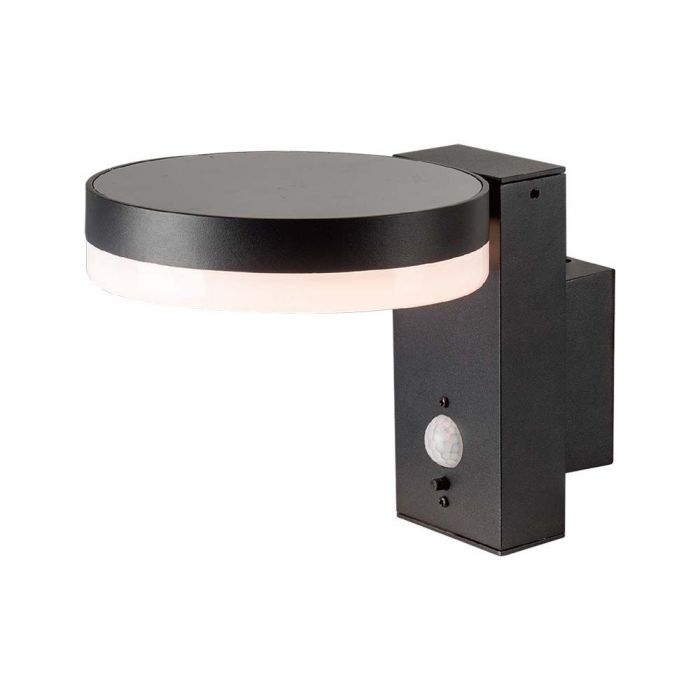 5.5W(220Lm) LED solārais sienas un fasādes gaismeklis ar PIR sensoru, IP54, silti balta gaisma 3000K
