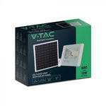 12W(500Lm) LED-strålkastare med solcell, V-TAC, IP65, vitt, neutralvitt ljus 4000K