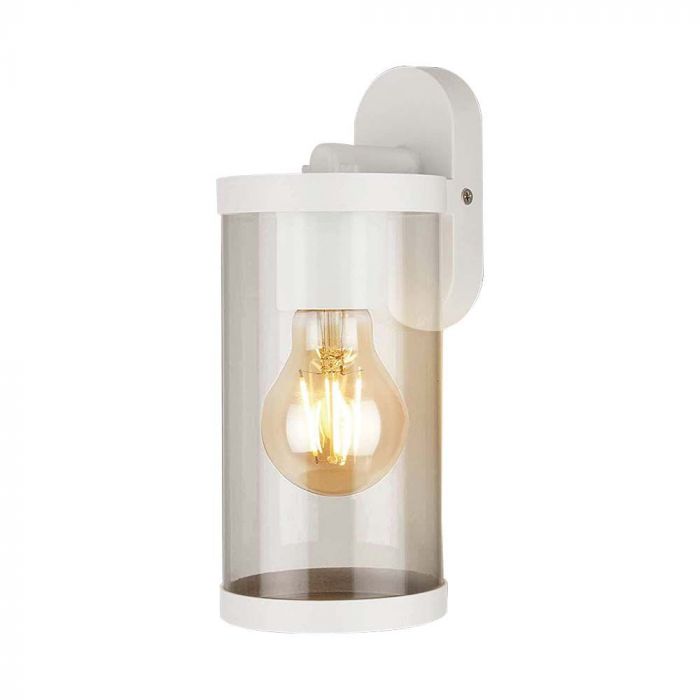 V-TAC Fasādes lampas karkass ar 1xE27 LED spuldzi (spuldze nav iekļauta), balts, IP44