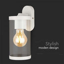 V-TAC Fasādes lampas karkass ar 1xE27 LED spuldzi (spuldze nav iekļauta), balts, IP44