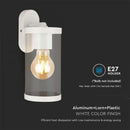 V-TAC Fasādes lampas karkass ar 1xE27 LED spuldzi (spuldze nav iekļauta), balts, IP44