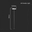 Подземный светодиодный светильник 12W(1135Lm), V-TAC, IP65, антрацит, D150*H800, теплый белый свет 3000K