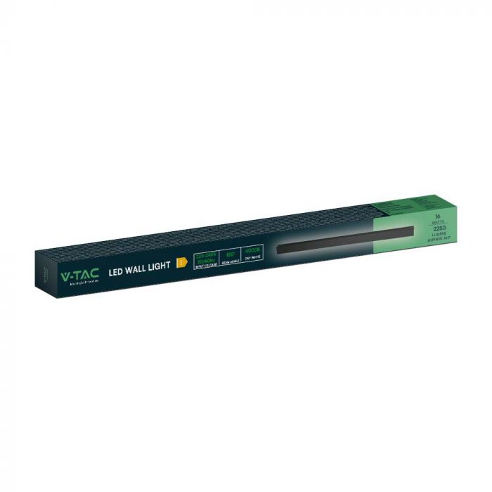 16W(2250Lm) LED linear facade light with built-in LED, V-TC, IP65, 1010*60*50mm, black, neutral white light 4000K