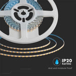 Pris för 1m_8W 800Lm/m 24V 120 LED SMD band, 3mm, V-TAC, IP20 vattentät, varmvitt ljus 3000K