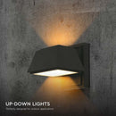 15W(1950Lm) LED fasādes gaismeklis, V-TAC, IP20, melns, neitrāli balta gaisma 4000K