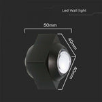 2W(200Lm) COB LED Fasādes gaismeklis, V-TAC, IP54, melns, silti balta gaisma 3000K